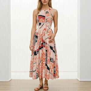 Abel The Label Gemini Vienna Patchwork Maxi Dress Halter Size M